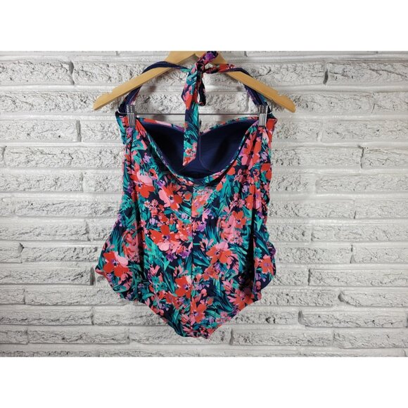 Catalina Women Swimsuit 2X 18W 20W Plus One Piece Built in Bra Halter FLO155XE - Picture 5 of 11